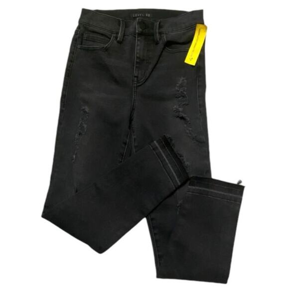 Level 99 Jeans Women 24x25 Distressed Skinny Stretch Dark Wash Casual Streetwear - Picture 3 of 10